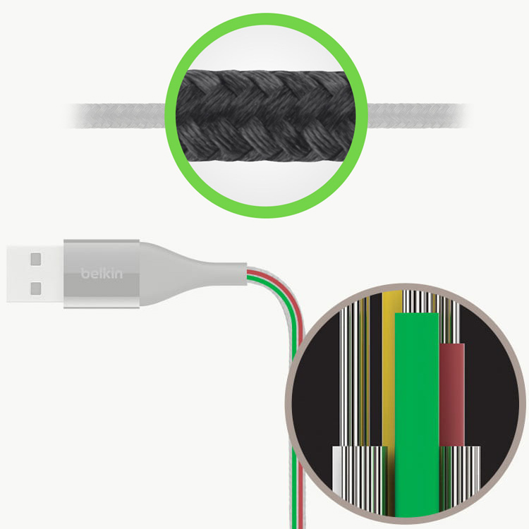 Kabel Belkin DuraTek Plus with Strap USB-A/Lightning 3m